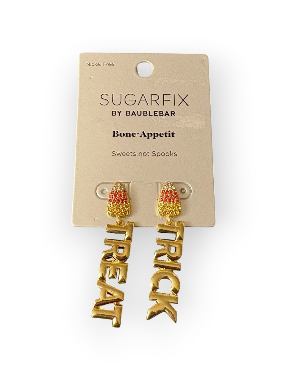Trick' and 'Treat' Dangle Earrings - Yellow/Orange Accent